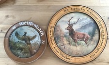 Jagd Schützen Scheibe 2 Stück  1974 1977 Hirsch Fasan ?