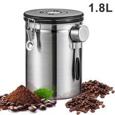 Edelstahl Kaffeedose Luftdicht Vorratsdose 1,8L Kaffeebohnen Behälter Aromadose