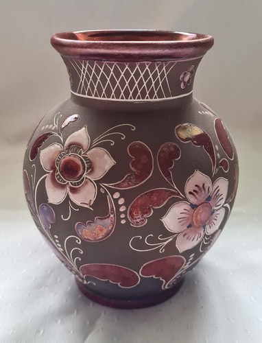 Vase signiert ton rot - vase,
