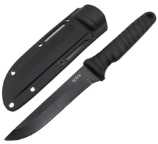 Messer mit Kydex Hülle Bushcraft EDC Messer Neck Knife Schwarz Sammelmesser