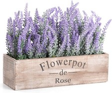 Lavendel Kunstblumen Kasten Holz DEKO 34,9 x 12 x 26,7 cm XXL
