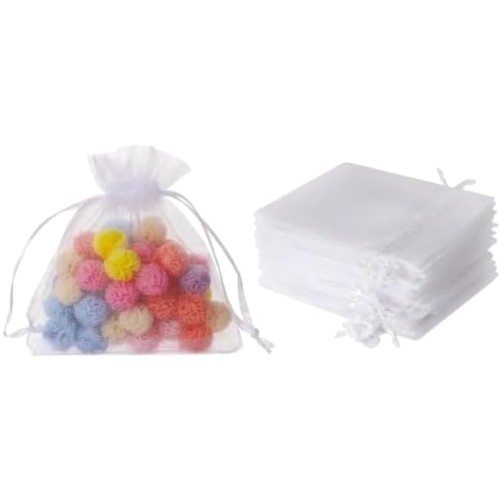 Organza beutel stück weiß - organza,