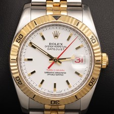Rolex Datejust 116263 Turn-O-Graph Thunderbird Uhr Weiß Index Ziffernblatt