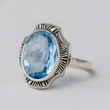 Silber Ring 835 Blauer Stein