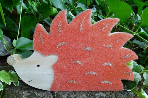 Holz igel 12cm filz - holz-igel, 20/12cm