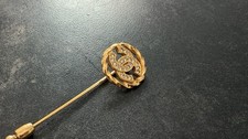 Orig CHANEL Coco Brosche Brooch Gold Vintag Pin Strass