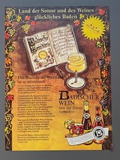 Badischer Wein von der Sonne verwöhnt 1977 Vintage Ad Werbung Reklame V14