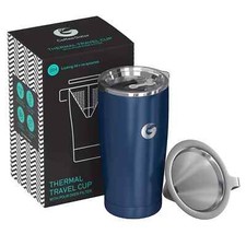 Coffee Gator 20oz 585ml Thermo Reise Tasse, Kupfer gefüttert, Edelstahl Filter