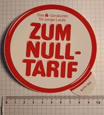 Aufkleber Sticker Sparkasse Girokonto Zum Nulltarif Bank (20032)