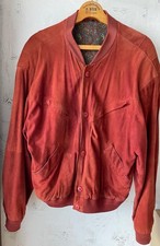 Herren Lederjacke Blouson Rotbraun Wildleder Gr.54 Vintage Gebraucht Kult