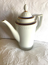 TOP Tirschenreuth 1 Kaffeekanne mit Deckel- Form Blau- Weiß mit Goldrand