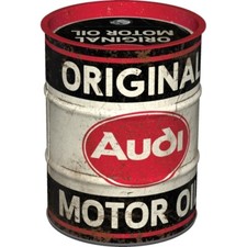 Audi Öl Oil Spardose Ölfass Optik Metall 11,7 cm money bank