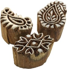 Indischer Textilstempel, Holz