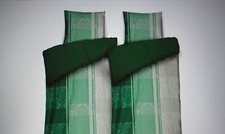 BELDOR - WENDEBETTWÄSCHE - DOPPELBETT/ MF-FLANELL - GRÜN - 4 tlg. - NEU