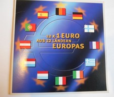 12 x 1 Euro 1999-2002 aus 12 Ländern Europas im Folder