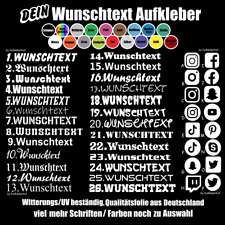 2x 15cm Wunschtext Aufkleber