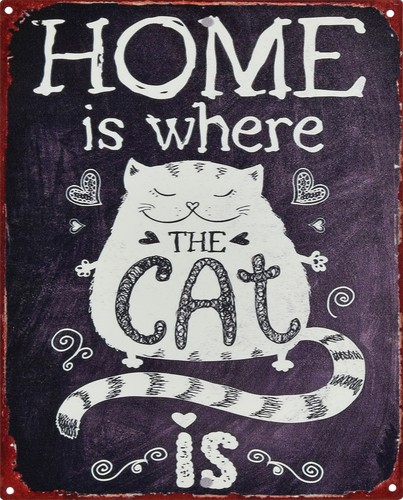 Blechschild katze replikat - blechschild,