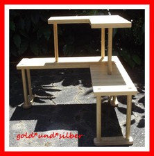 ECKREGAL für die KÜCHE mit 2 ETAGEN aus GUMMIBAUMHOLZ sehr DEKORATIV 35 cm HOCH