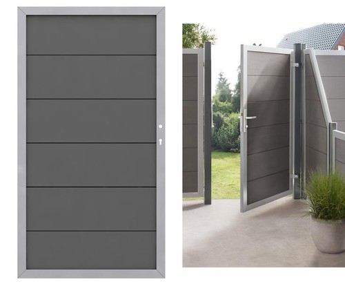 Wpc sichtschutzwand design tor - wpc,