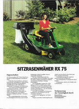 John Deere Sitzrasenmäher RX 75, Prospekt, Traktor