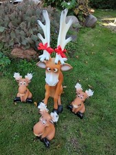 Rentier Rudi Elch Rentier 4er Set  Weihnachtsdeko 100cm Deko Figur Santa