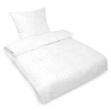 Hotelbettwäsche 100% Baumwolle Streifen Damast Bettgarnitur Hotel Bettwäsche