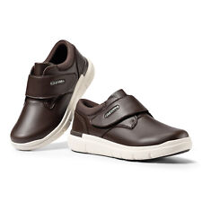 FitVille Diabetiker Schuhe Herren Leder Weit Gesundheit Sneaker Klettverschluss