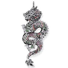 Original Thomas Sabo Anhänger chinesischer Drache bunt groß 925 silber 10 cm