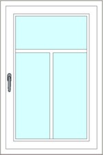 Kunststoff-Fenstersprosse zum nachrüsten - 3 Felder, 1 Sprossenkreuz, weiß