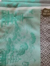 Tischdecke NEU, sommerlich, quadratisch in mint-rose-anthrazit, 100% Baumwolle