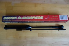 2 Mikrofonständer mit Galgen, Gußsockel m. ausklappbaren Füßen schwarz unbenutzt