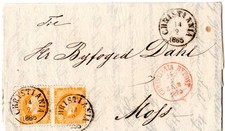 Norwegen 1865, 2x2 Sk. auf