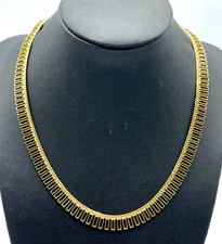 585 Gold 14 K Goldkette Kleopatra Collier 41 cm + 5 cm solide Juwelier Qualität