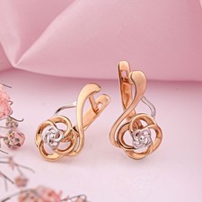 Bicolor gold 585 14kt - bicolor, ohrringe