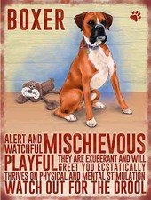 Boxer Hund Großes Schild aus