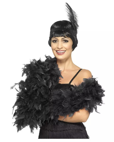 Federboa deluxe schwarz - deluxe, 180cm