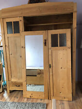 Jugendstil Kleiderschrank Schlafzimmerschrank helles Holz 2,12 x0,62 tief x 1,70