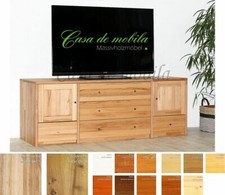 Massivholz TV-Lowboard 178x65x46cm Fernseh-kommode schrank Anrichte Sideboard