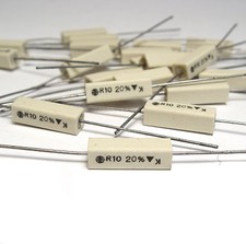 20x Emitter-Widerstand / Drahtwiderstand Draloric KKA4, 0.1 Ohm, 4W, NOS