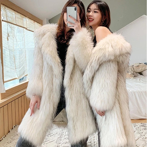 Winter pelzmantel lang warm - pelzmantel,