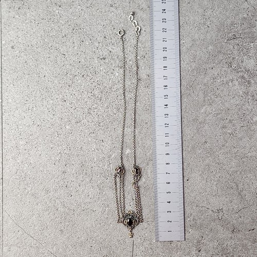 Silber collier 925 granat - silber,