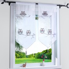 1Stück Scheibengardinen Eule