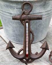 Wandthermometer Anker Thermometer Gusseisen Maritim Nostalgie Antik-Braun 19,5cm