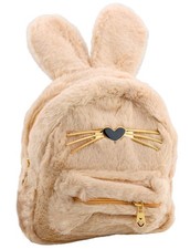 Plüsch-Kinderrucksack mit Fell Ohren Nase und Schnurrbart eines Kaninchens 22cm