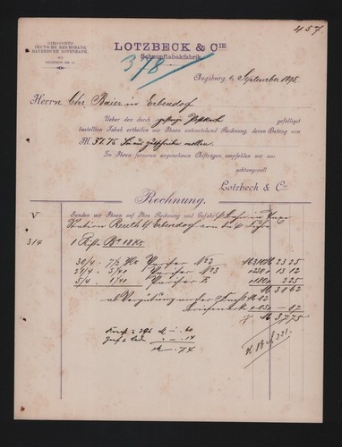 Augsburg rechnung 1895 - rechnung,