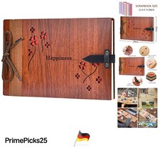 Fotoalbum Holz 80 Seiten DIY Hochzeits Geschenk Valentinstag Weihnachten