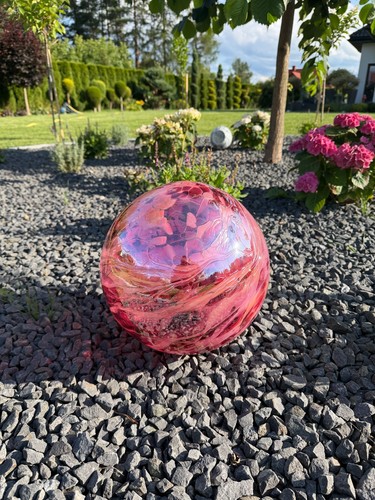 30cm rosa gartenkugel - rosa, glas