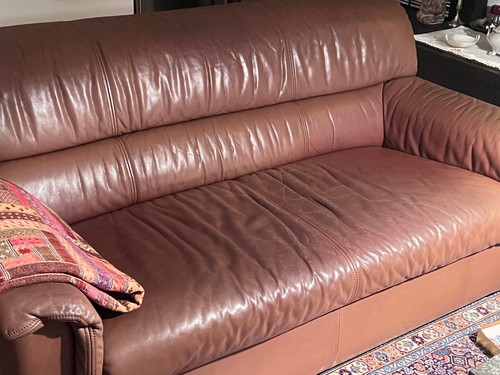 Zwei braune ledersofas von - braune,