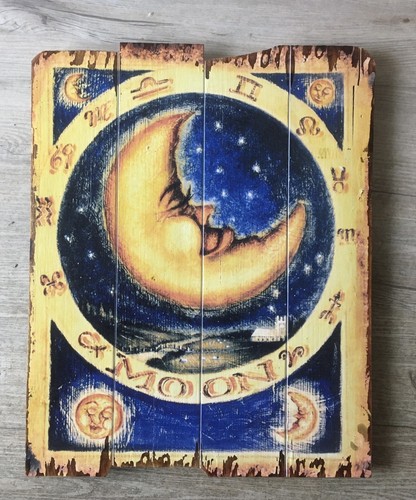 Holzschild luna der - holzschild, la