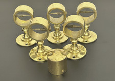 Seilträger Tau Handlauf Halterung 30mm 5 + Endkappe Messing poliert massiv LESEN